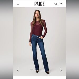 PAIGE Indigo Denim Manhattan Jeans Low Rise Bootcut Size 30 Tall